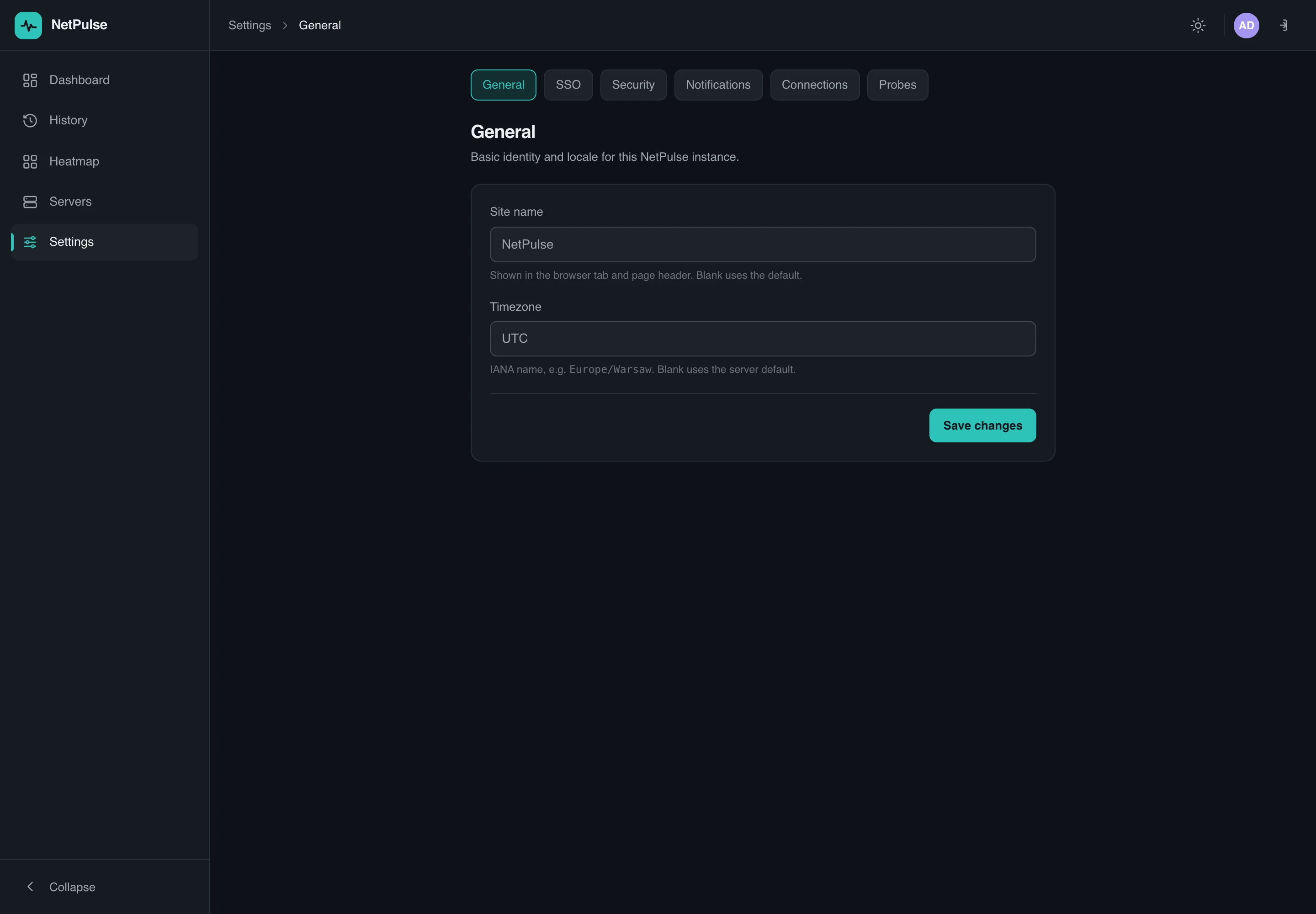 General settings